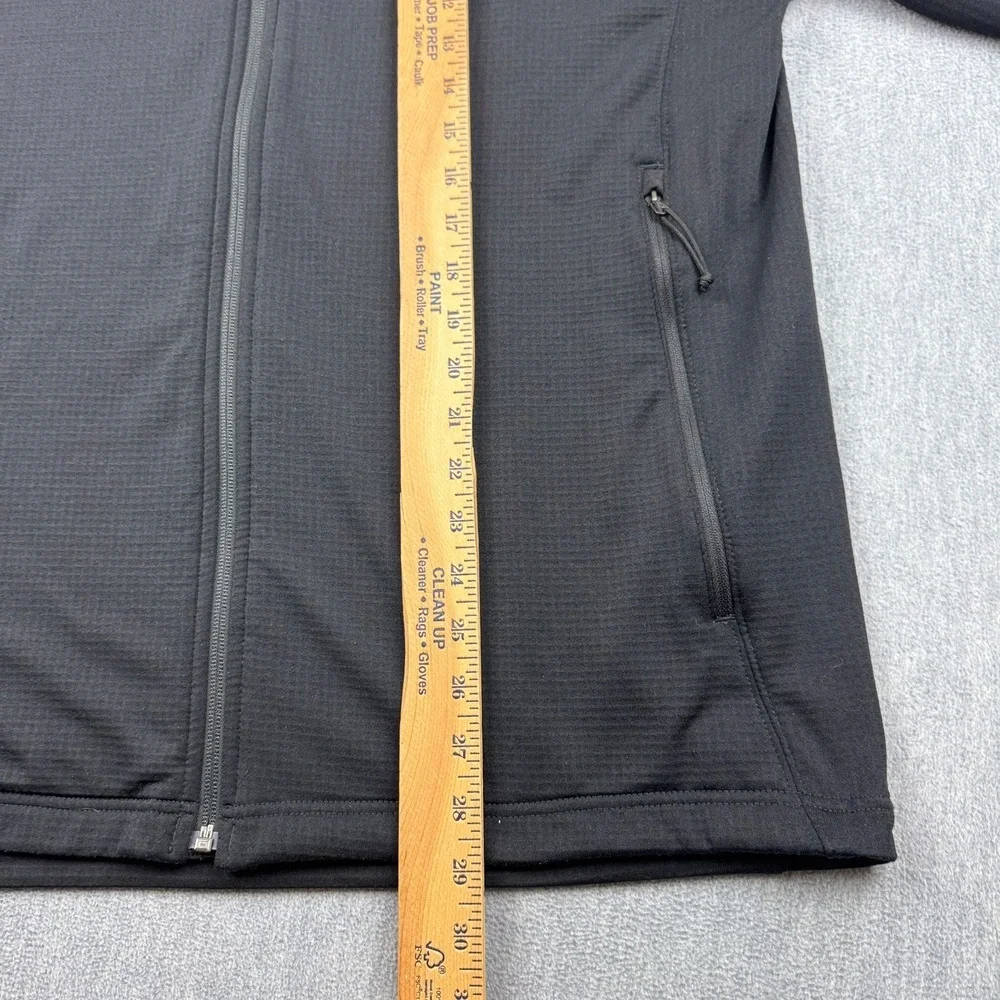 The North Face Jacket Men XL Black Grid‎ Fleece Full Zip Outdoor Mock Neck Logo